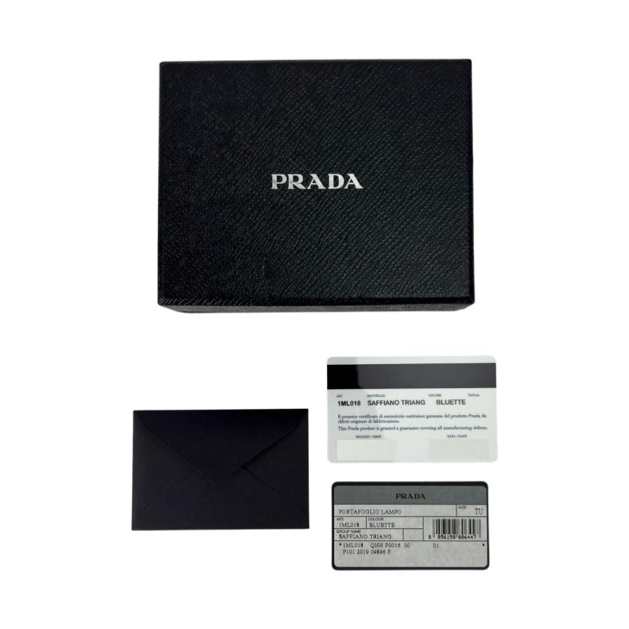 プラダ ■中古■ 二つ折り 財布 コンパクト ウォレット サフィアーノ ブルー 1ML018 箱 【48450】11 |  | 09