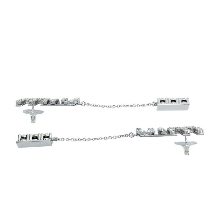 ■新同■　ミュウミュウ ドロップピアス ロゴ アクセサリー クリスタルチャーム 揺れる シルバー SS ラインストーン 【484629】7 |  | 04