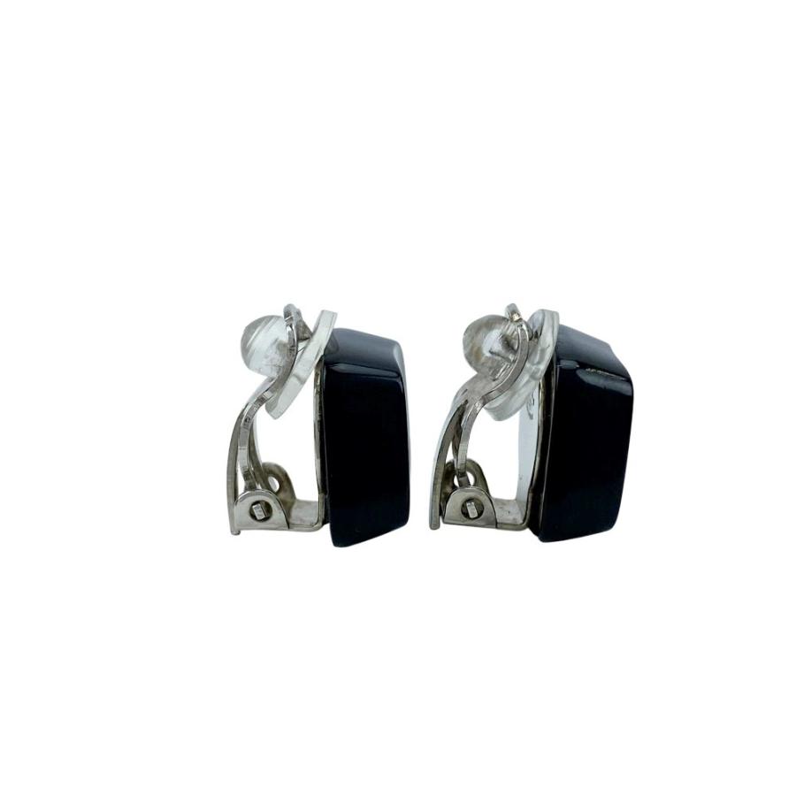 ■新同■ヴィンテージ■　シャネル ココ マーク イヤリング スクエア キーボード アクセサリー ブラック シルバー 00T 【485169】7 |  | 03