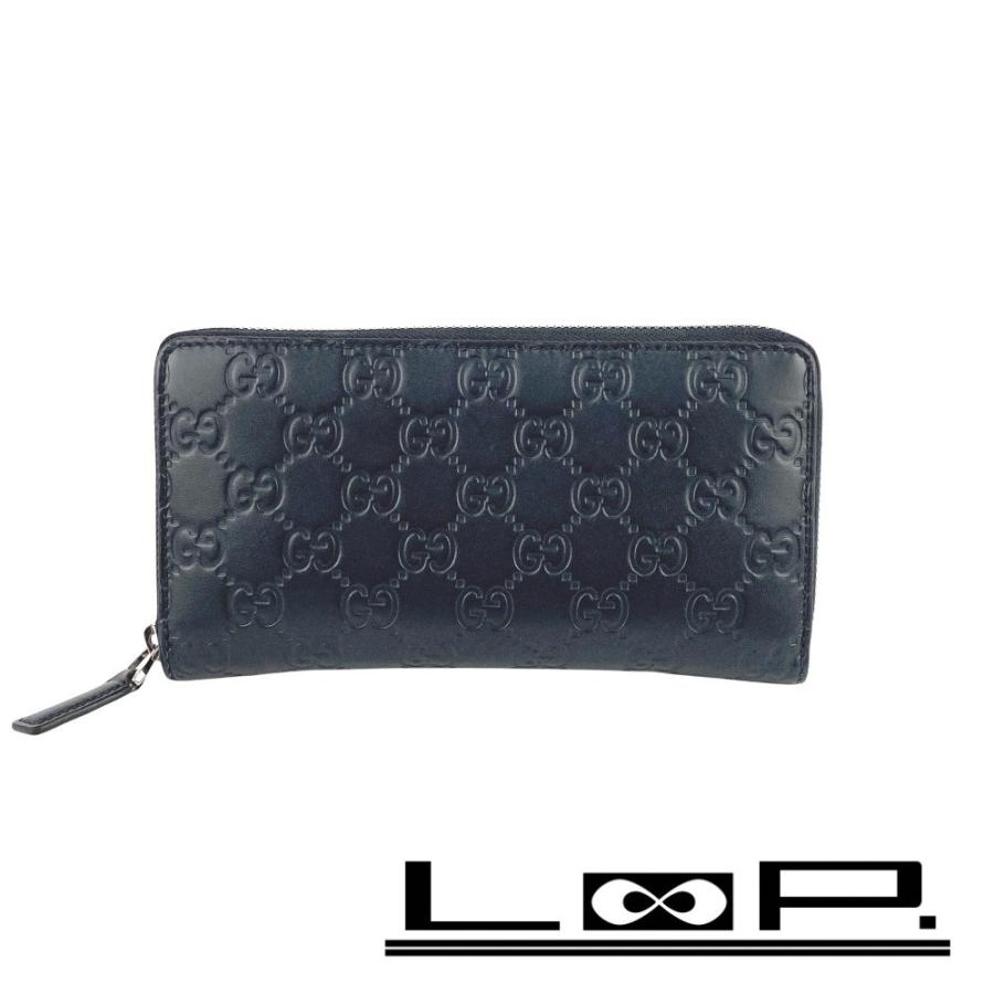 □美品□ グッチ シマ ラウンドジップ 長財布 ウォレット GG レザー