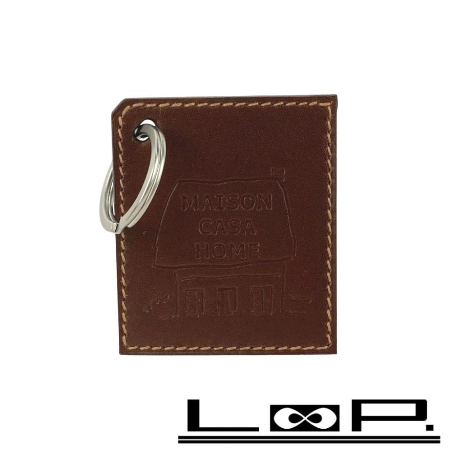 ■美品■　エルメス メゾン チャーム キーホルダー 家 手書き風 落書き風 型押し レザー ブラウン 箱 【485923】8 | 