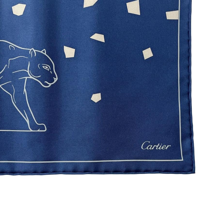 ■新同■　カルティエ カレ 45 スカーフ ファッション タイガー 虎 アニマル 動物 シルク ブルー 箱 【488160】11 |  | 04