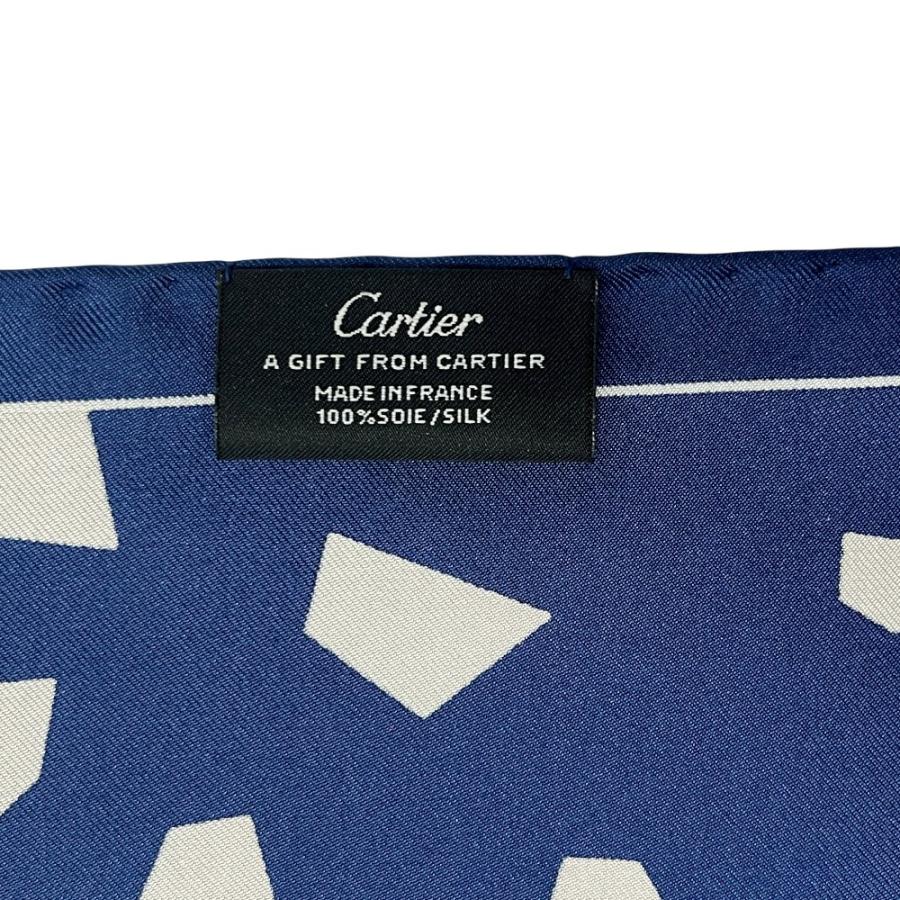 ■新同■　カルティエ カレ 45 スカーフ ファッション タイガー 虎 アニマル 動物 シルク ブルー 箱 【488160】11 |  | 05