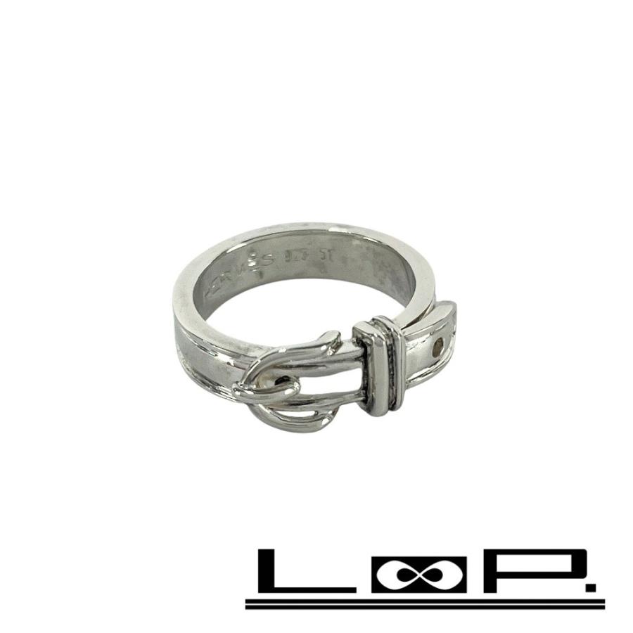 エルメス ■新同■ ブックルセリエ リング 指輪 アクセサリー ベルト SV 925 #51 箱【488740】11 | 