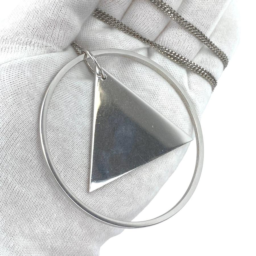 セリーヌ ■美品■ シンボル トライアングル ネックレス アクセサリー シルバー SV925 レザー ブラック 箱【491092】10 |  | 01