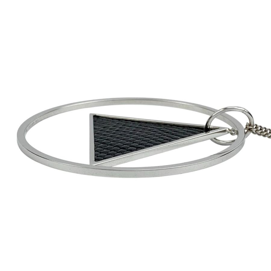 セリーヌ ■美品■ シンボル トライアングル ネックレス アクセサリー シルバー SV925 レザー ブラック 箱【491092】10 |  | 04
