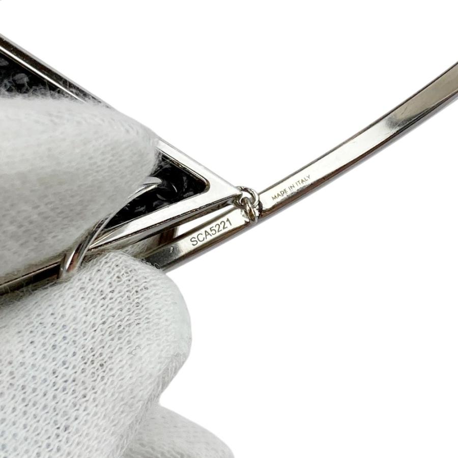 セリーヌ ■美品■ シンボル トライアングル ネックレス アクセサリー シルバー SV925 レザー ブラック 箱【491092】10 |  | 06