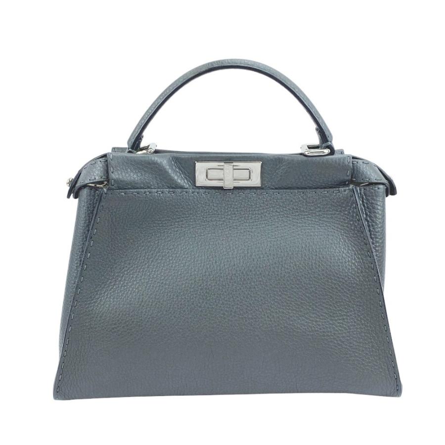 5/7で出品取下げ！FENDI セレリア ピーカブー グレー ミディアム □美品□ フェンディ ピーカブー ミディアム セレリア ショルダー