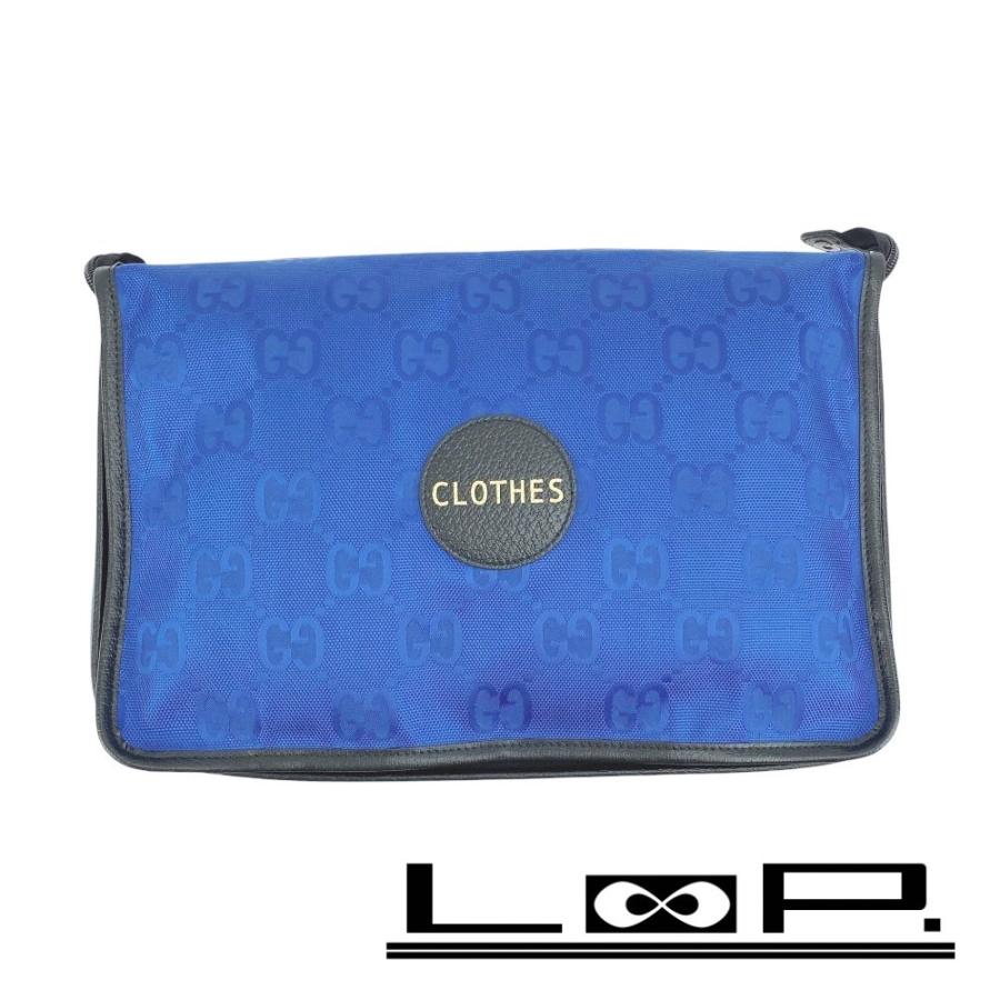 ■新同■　グッチ オフザグリッド トラベルポーチ 旅行バッグ 収納 パッキング オーガナイザー ナイロン ブルー ブラック  【492402】7 | 