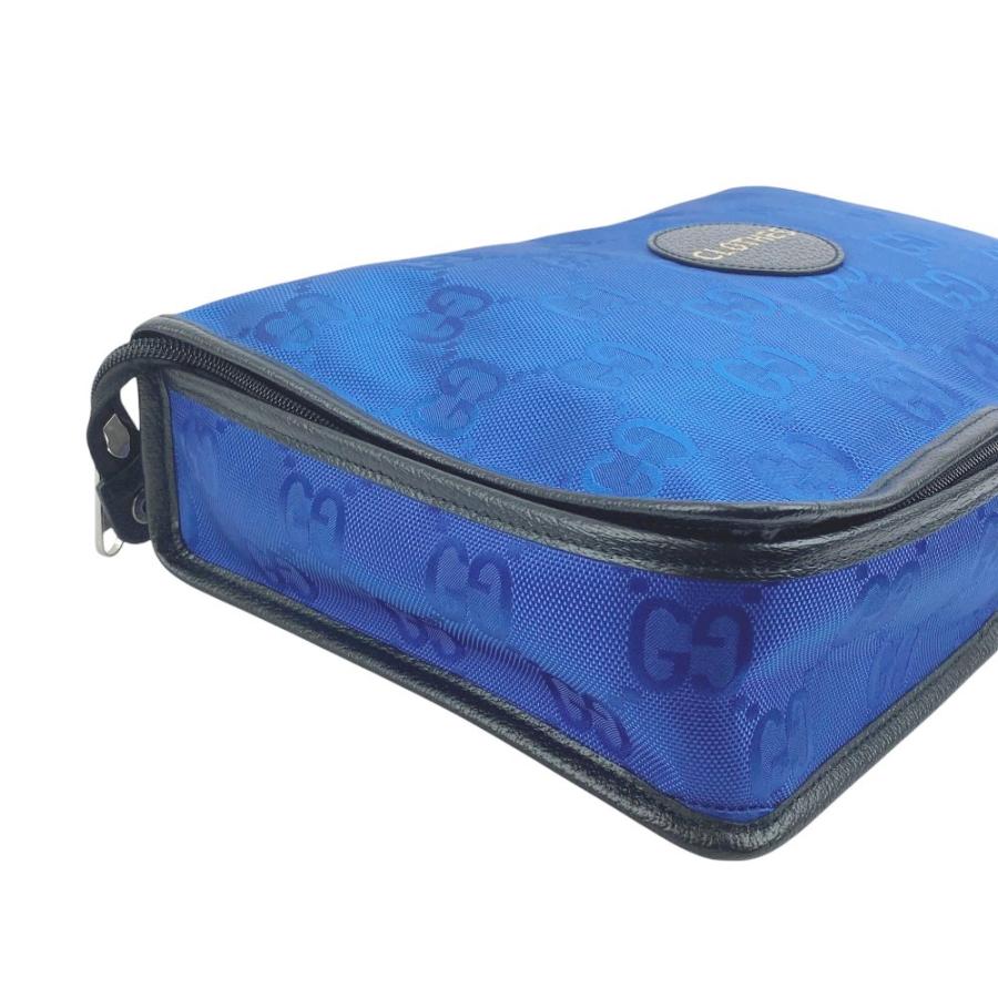 ■新同■　グッチ オフザグリッド トラベルポーチ 旅行バッグ 収納 パッキング オーガナイザー ナイロン ブルー ブラック  【492402】7 |  | 01
