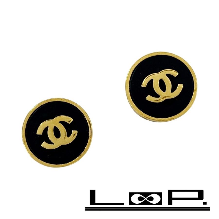 シャネル ■中古■ ココマーク イヤリング アクセサリー ゴールド ブラック GP 23 箱【496912】11 | 