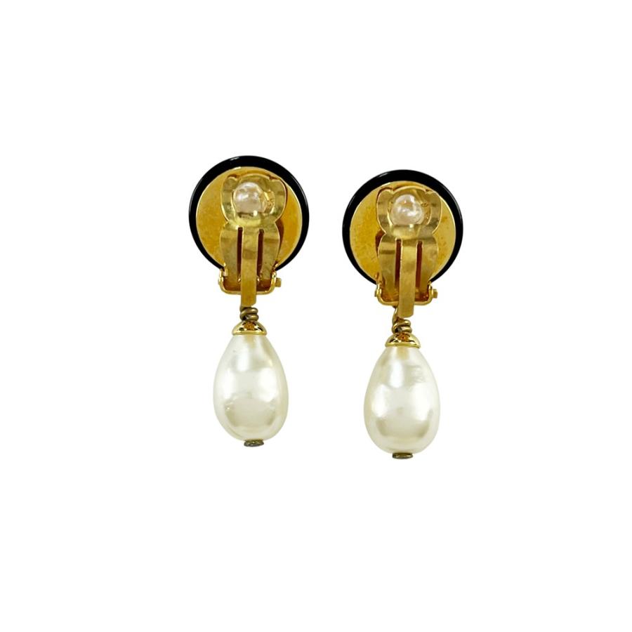 シャネル ■美品■ ココマーク フェイクパール イヤリング アクセサリー GP ブラック 96A 箱【496943】11 |  | 01