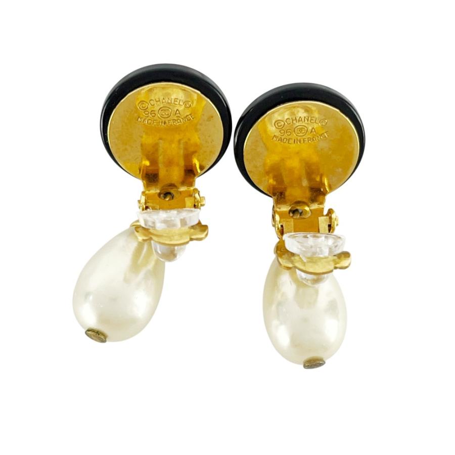 シャネル ■美品■ ココマーク フェイクパール イヤリング アクセサリー GP ブラック 96A 箱【496943】11 |  | 06
