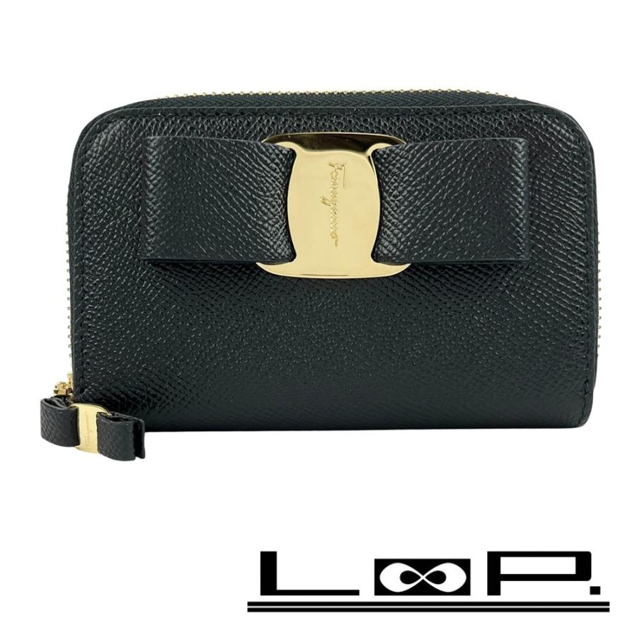 フェラガモ ■未使用■ ヴァラ リボン コインケース カードケース レザー ブラック 22 0741425 箱 【499678】10 | 