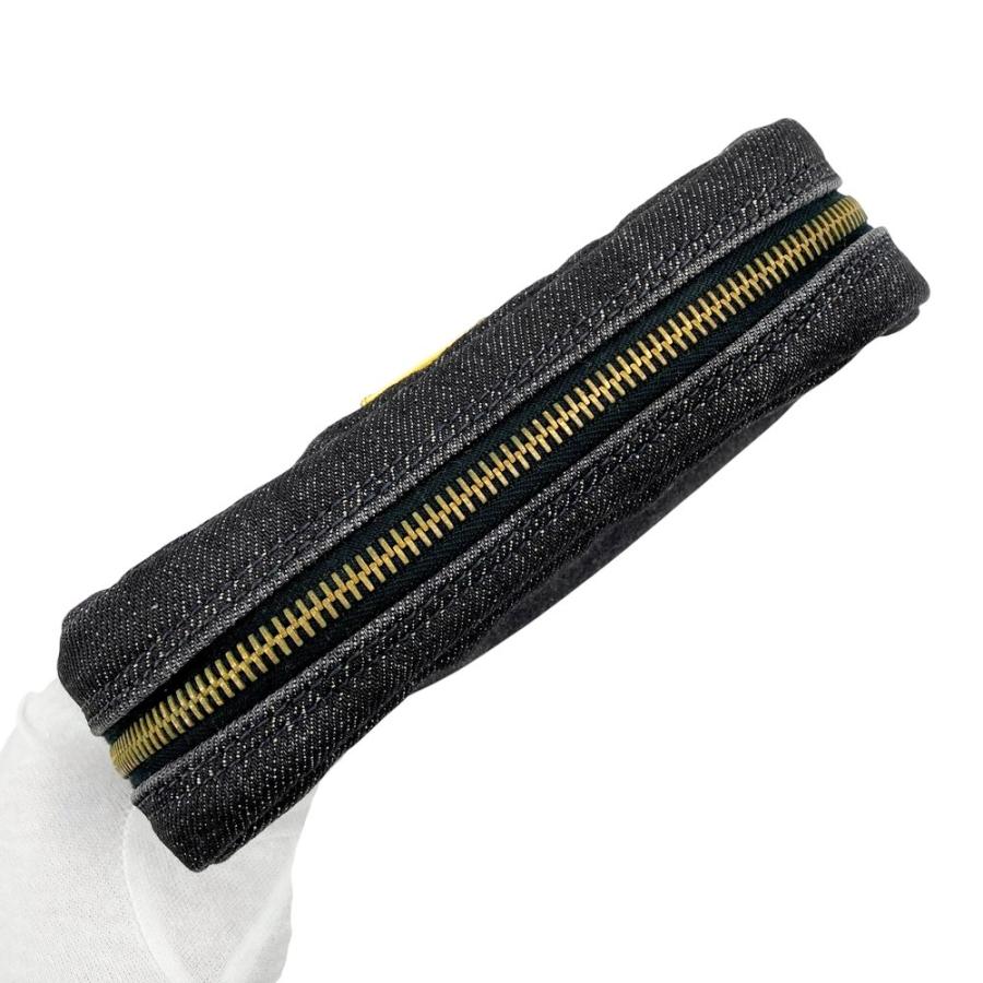 プラダ ■中古■ ポーチ 化粧 メイク 小物入れ デニム ブラック ゴールド GP 1N0021 【504112】10 |  | 04