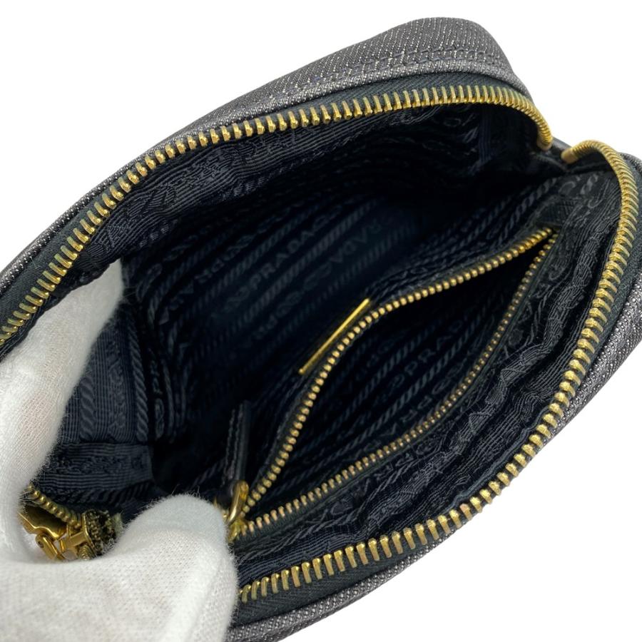プラダ ■中古■ ポーチ 化粧 メイク 小物入れ デニム ブラック ゴールド GP 1N0021 【504112】10 |  | 07