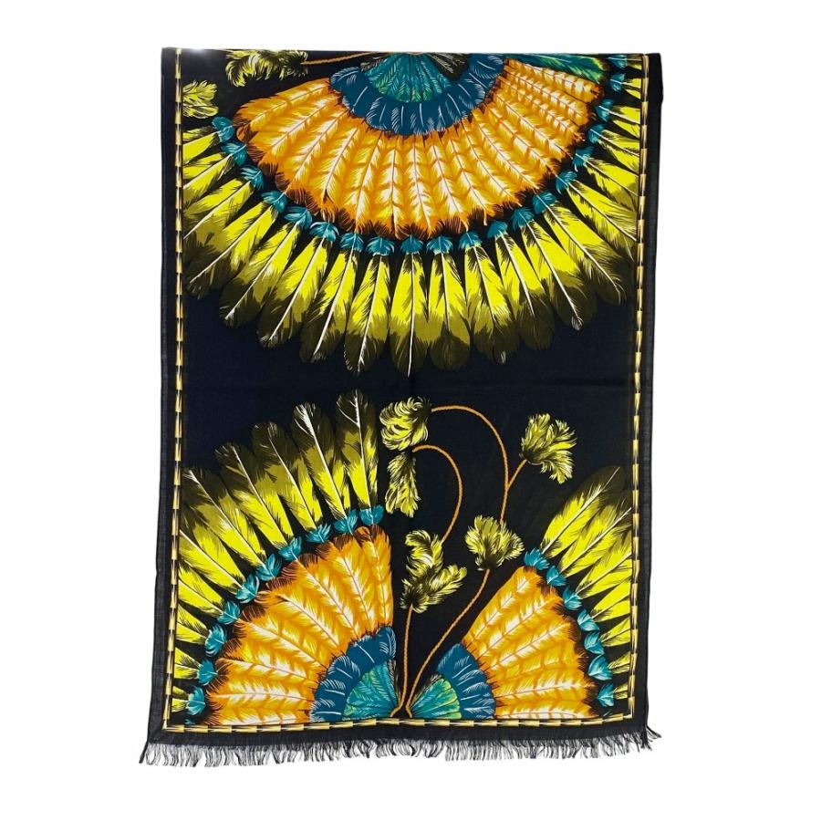 エルメス ■未使用■ ストール クジャク 孔雀 アニマル ファッション カシミア シルク ブラック 箱 【508899】5 |  | 01