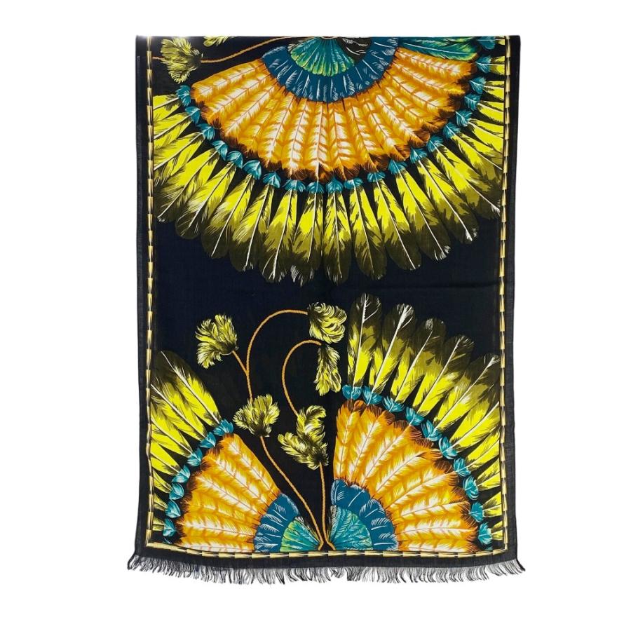 エルメス ■未使用■ ストール クジャク 孔雀 アニマル ファッション カシミア シルク ブラック 箱 【508899】5 |  | 02