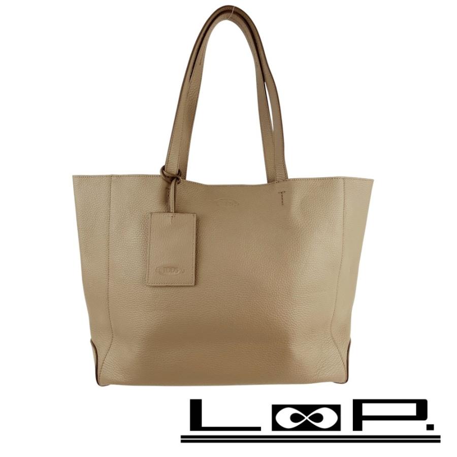 トッズ □美品□ トート バッグ ファッション レザー グレージュ 