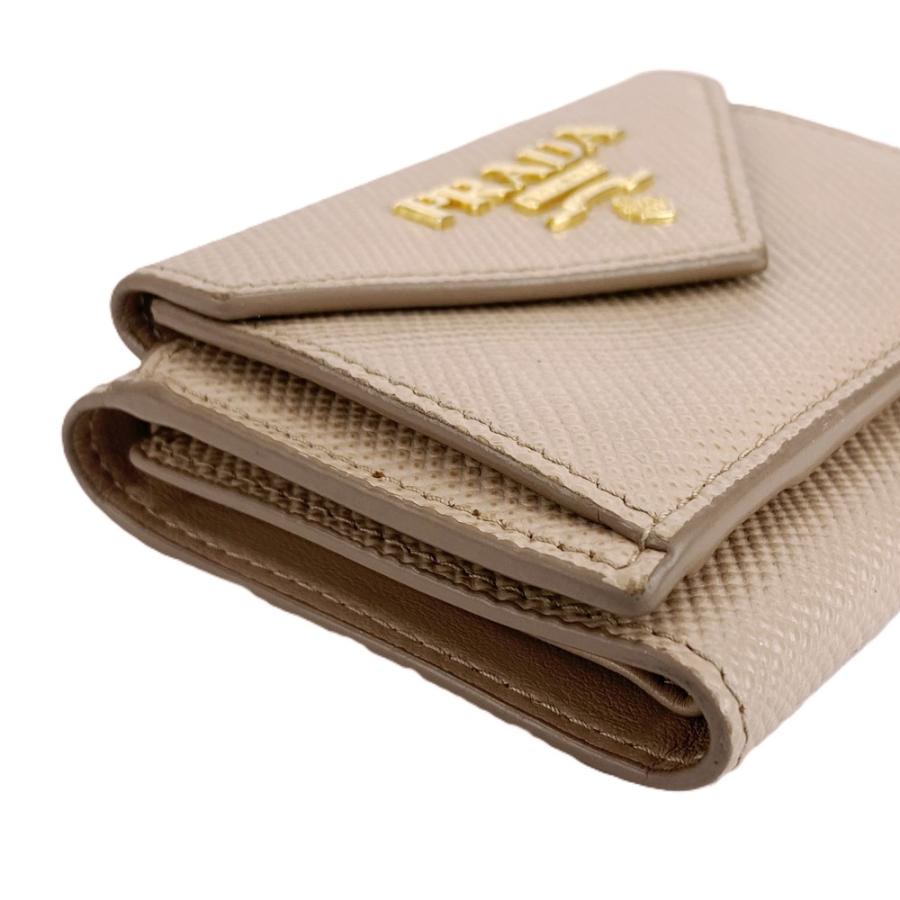 プラダ ■中古■ 三つ折り コンパクト ウォレット 財布 サイフ レザー ピンク ゴールド 1MH021 【512100】5 |  | 02