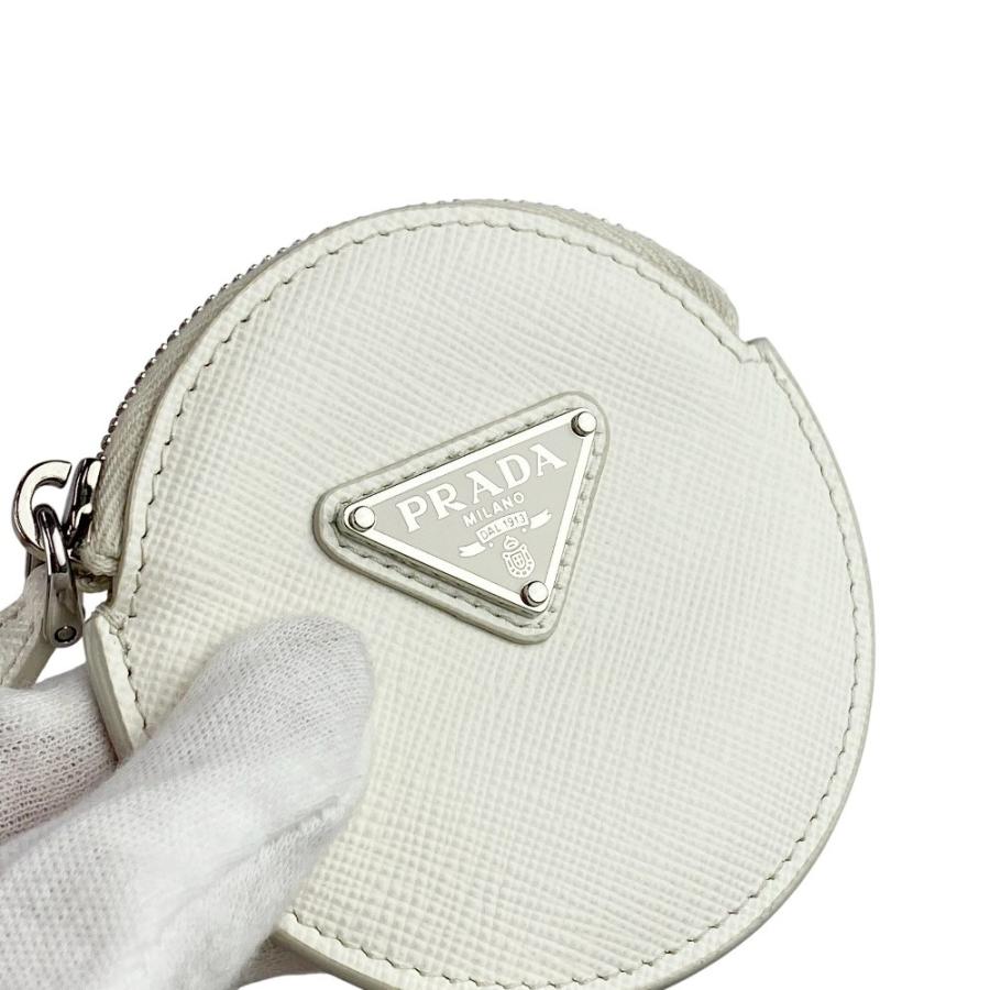 プラダ ■美品■ ラウンド コインケース 小銭入れ 財布 コンパクト トライアングルロゴ サフィアーノ ホワイト 【512117】11 |  | 07
