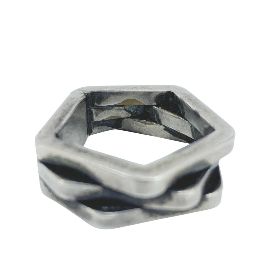 サンローラン ■中古■ リング 指輪 ペンタゴン シルバー 真鍮 709258Y15008142 #10 箱 【512629】7