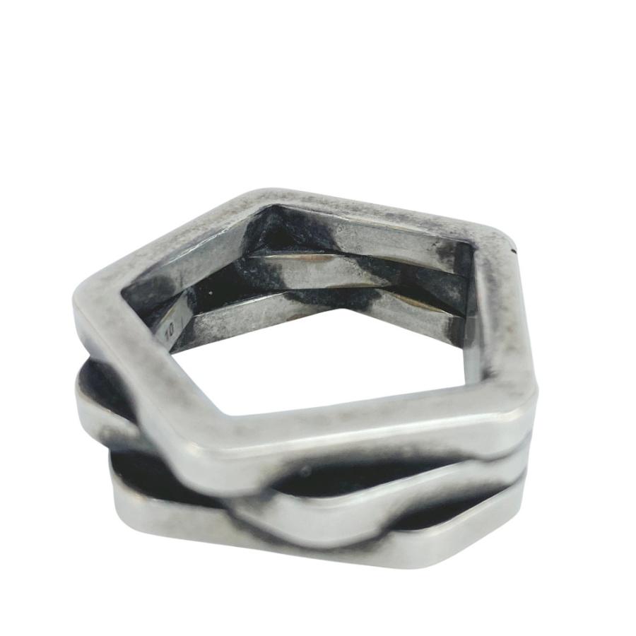 サンローラン ■中古■ リング 指輪 ペンタゴン シルバー 真鍮 709258Y15008142 #10 箱 【512629】7