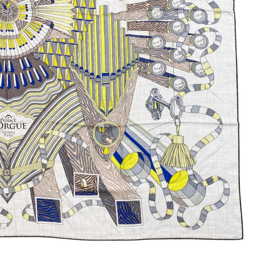 エルメス ■未使用■ カレ140 Point D'orgue フェルマータ ストール スカーフ カシミヤ シルク グレー イエロー 【512834】5 |  | 03