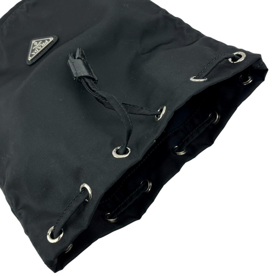 プラダ □新同□ 巾着 ポーチ 小物入れ テスート ナイロン ブラック