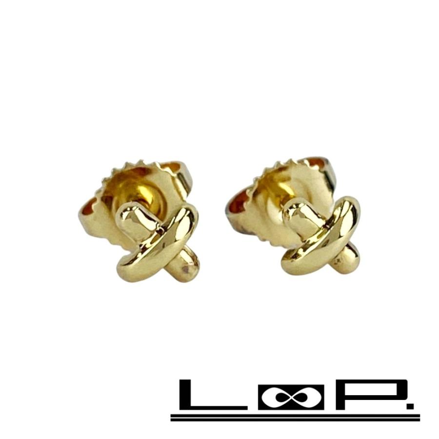 ティファニー □新同□ クロス ステッチ ピアス アクセサリー イエロー 