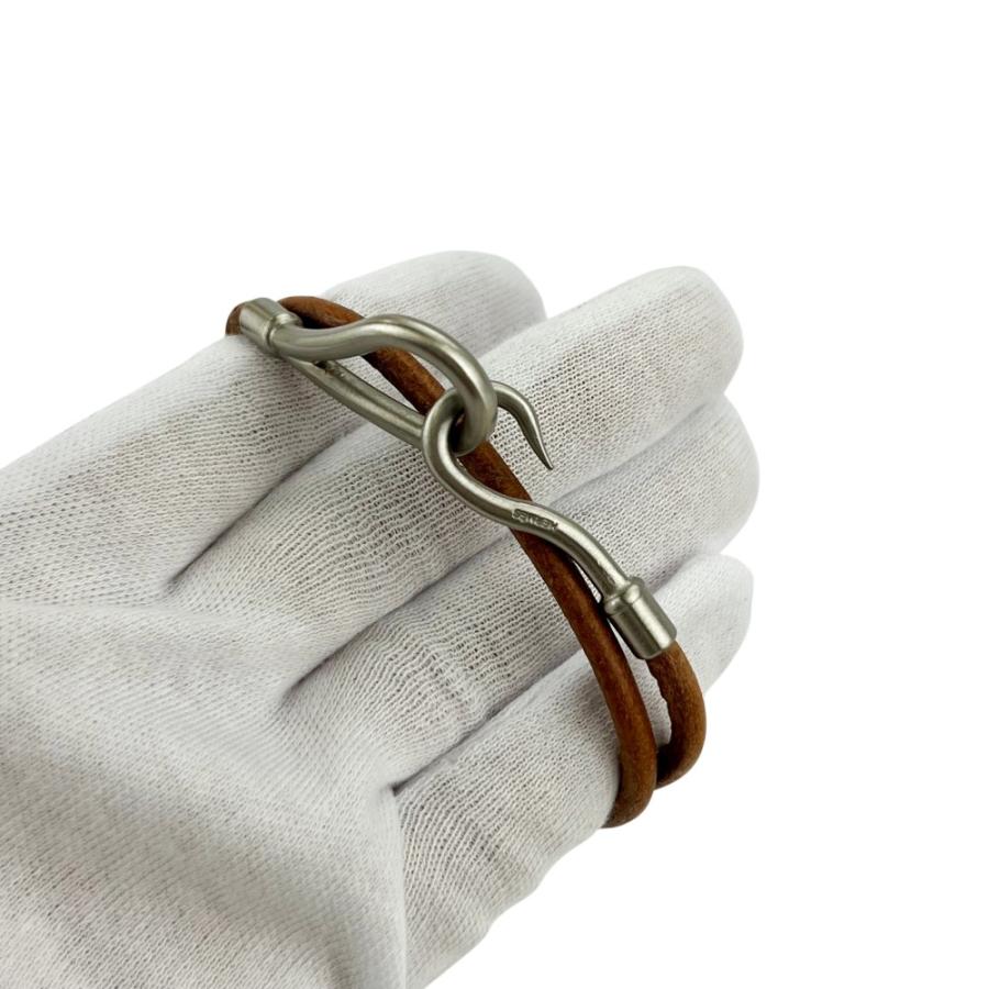 エルメス ■中古■ ジャンボH ブレスレット ２連 フック アクセサリー レザー SS ブラウン シルバー 箱 【51528】5 |  | 07