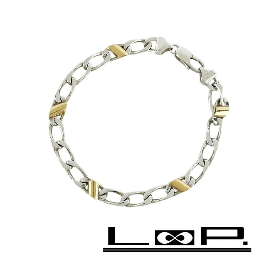 ティファニー ■美品■ フィガロ リンク ブレスレット アクセサリー コンビ シルバー ゴールド SV 925 K18 10.6g 【516214】11 | 