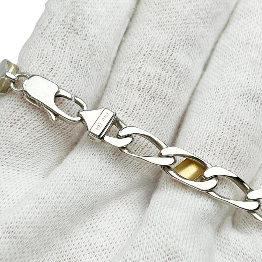 ティファニー ■美品■ フィガロ リンク ブレスレット アクセサリー コンビ シルバー ゴールド SV 925 K18 10.6g 【516214】11 |  | 02