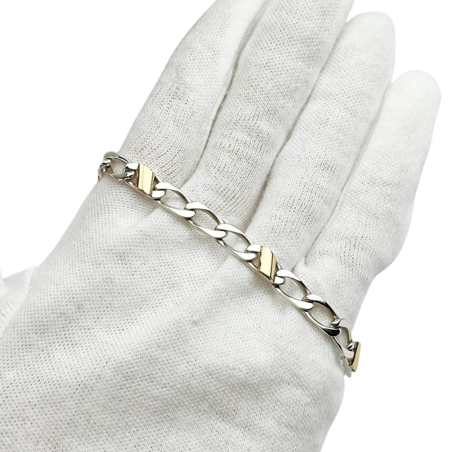ティファニー ■美品■ フィガロ リンク ブレスレット アクセサリー コンビ シルバー ゴールド SV 925 K18 10.6g 【516214】11 |  | 04