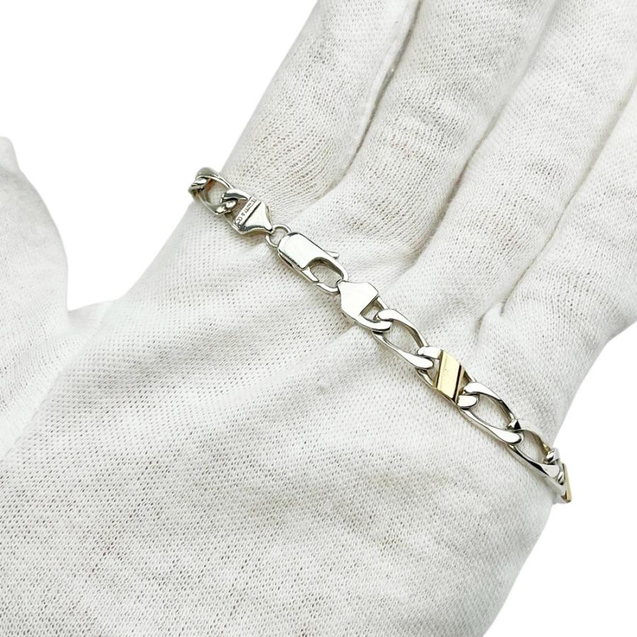 ティファニー ■美品■ フィガロ リンク ブレスレット アクセサリー コンビ シルバー ゴールド SV 925 K18 10.6g 【516214】11 |  | 05