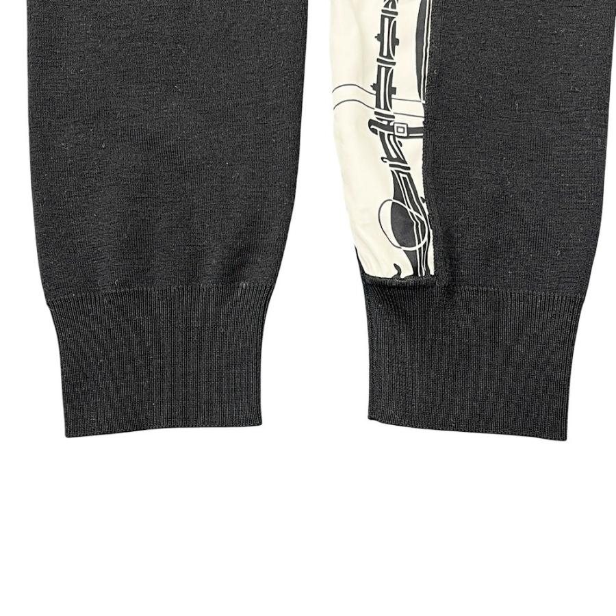 エルメス ■美品■ ソワ デカドレ 長袖 トップス ニット シルク ブラック ホワイト #S 【519260】8 |  | 03