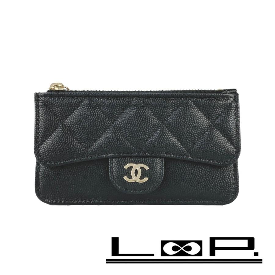 シャネル ■新同■ ココマーク コインケース カードケース 小銭入れ コンパクト 財布 キャビアスキン レザー ブラック 箱 【519505】11 | 