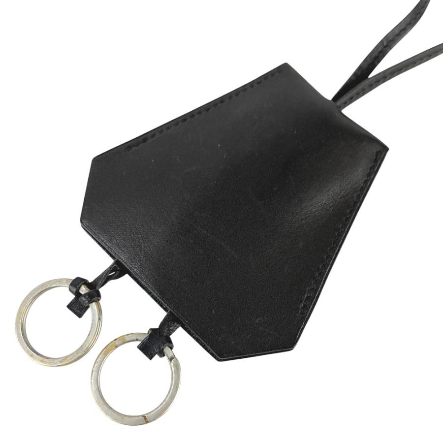 エルメス ■中古■103cm■ クロシェット ロング ネックレス ペンダント アクセサリー キーリング ブラック レザー □B刻 箱 【519765】11 |  | 02