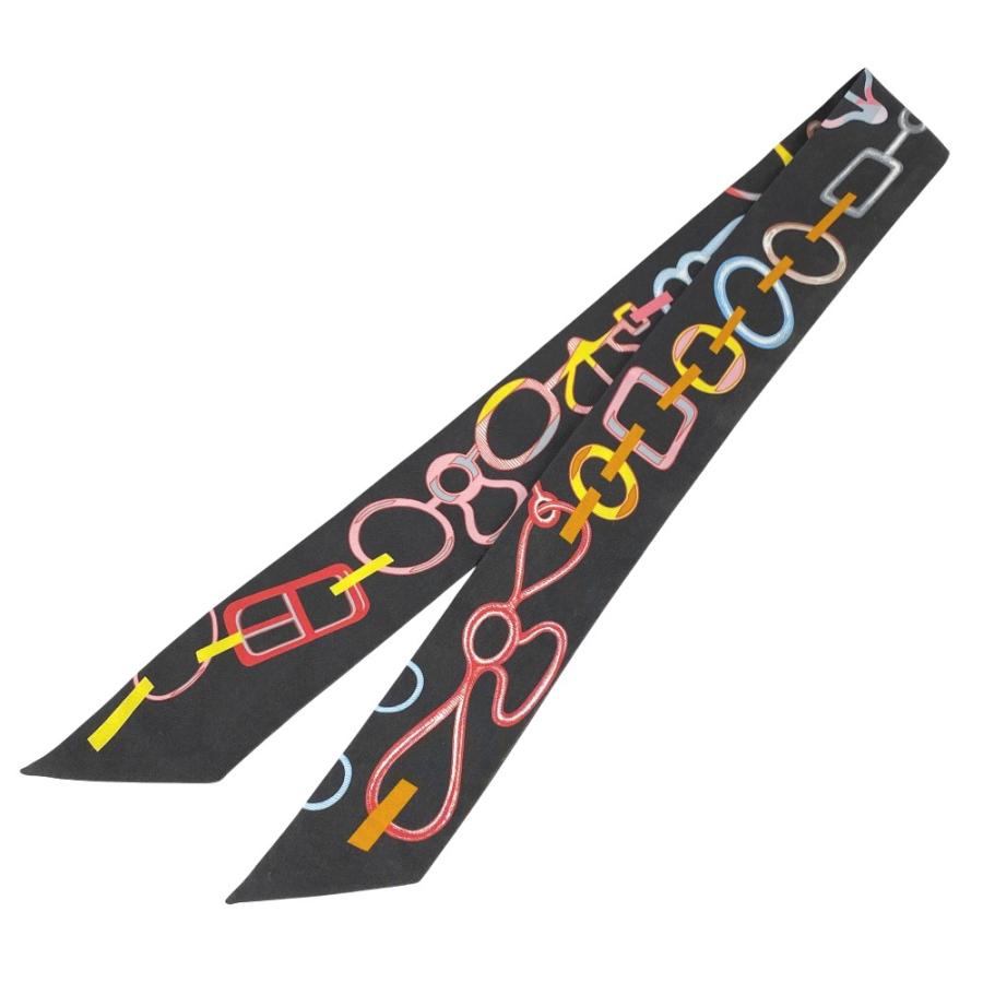 エルメス ■中古■ ドゥ レ ブックル ツイリー スカーフ ファッション シルク ブラック 箱 【519772】11 |  | 01