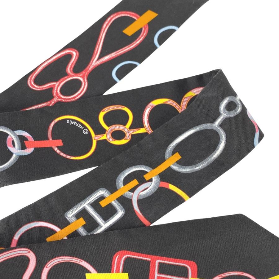 エルメス ■中古■ ドゥ レ ブックル ツイリー スカーフ ファッション シルク ブラック 箱 【519772】11 |  | 07