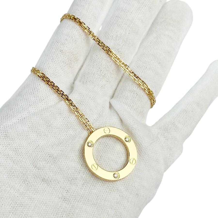 カルティエ ■新同■磨き済■ ラブ サークル ネックレス アクセサリー ゴールド 3PD ダイヤ K18 YG 750 約13g 箱 【529337】11 |  | 08