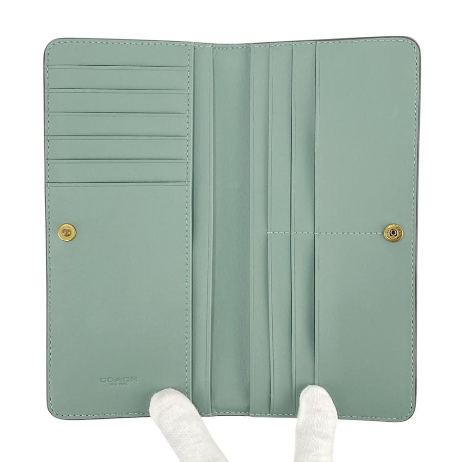 コーチ ■未使用■ 二つ折り 長財布 ウォレット 札入れ グリーン レザー 箱 【529931】8 コーチ □未使用□ 二つ折り 長財布 ウォレット 札入れ グリーン
