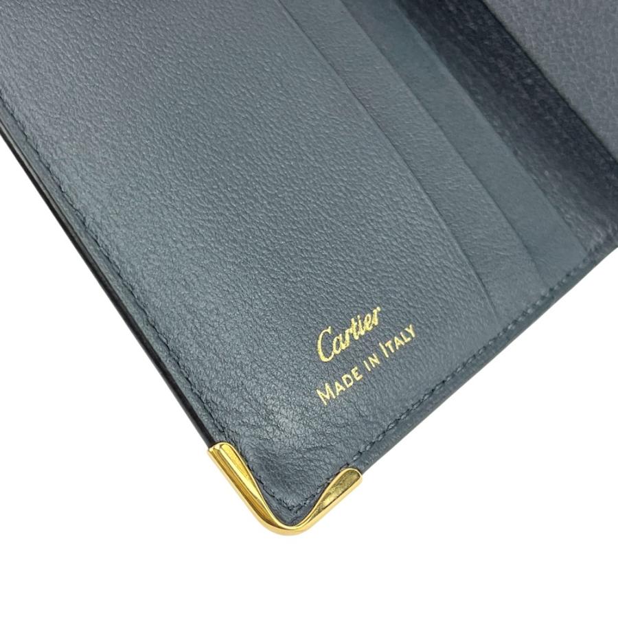 カルティエ ■美品■ マストライン カードケース パスケース レザー ブラック ゴールド L3001367 【532047】5 カルティエ □美品□ マストライン カードケース パスケース レザー