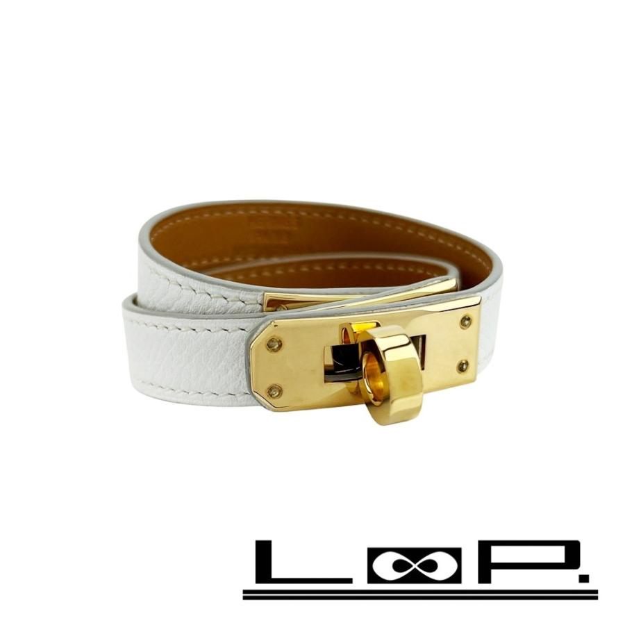 エルメス ■中古■ ケリー ドゥブルトゥール ブレスレット 二重 ホワイト エプソン C刻 【534133】11 | 