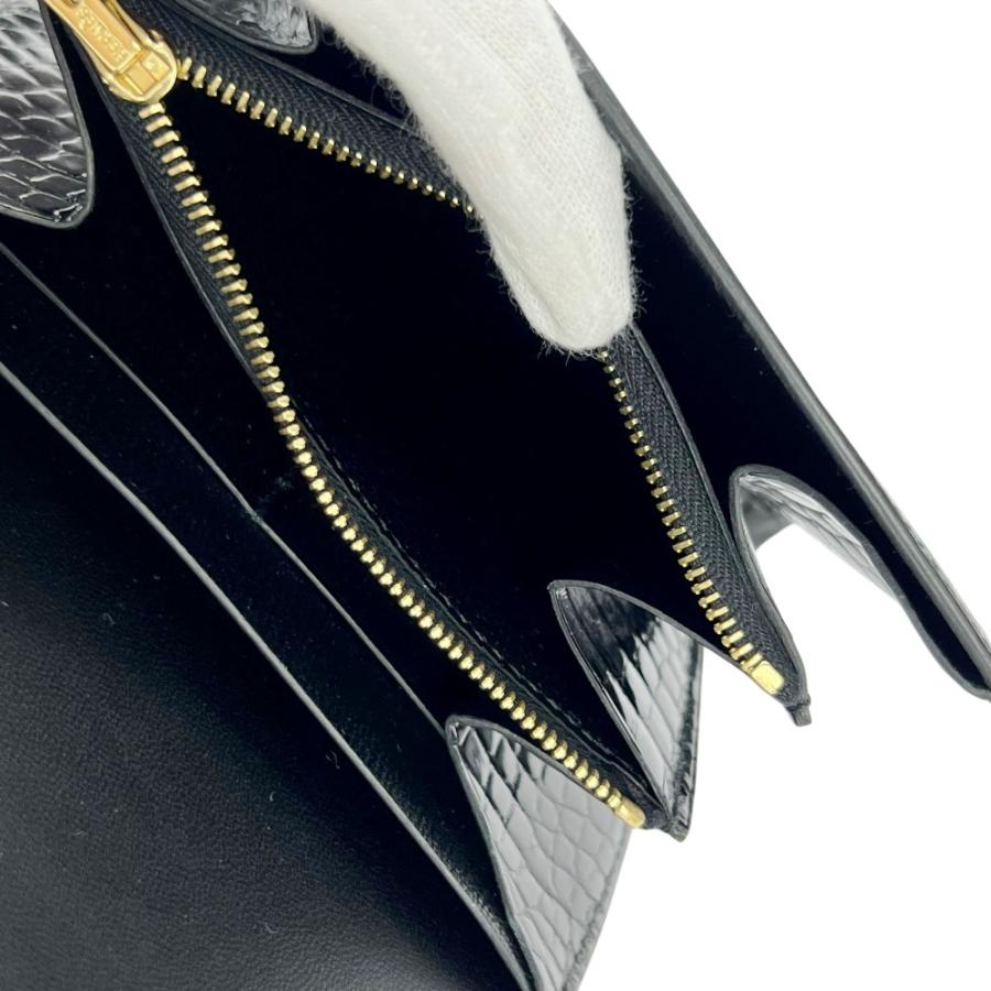 エルメス ■新同■ コンスタンス コンパクト 財布 ウォレット RG金具 アリゲーター ブラック A刻 箱【53416】11 |  | 07