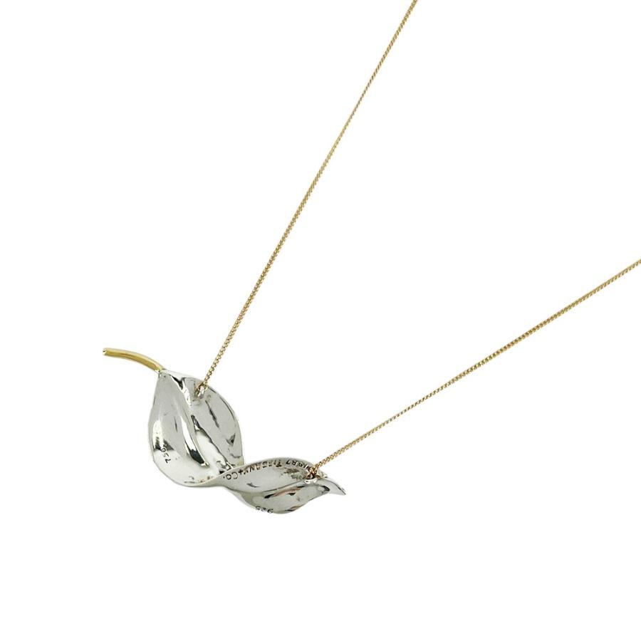 ティファニー ■美品■ リーフ モチーフ ネックレス アクセサリー コンビ シルバー ゴールド SV925 K18 6.7g 【534546】11 |  | 01