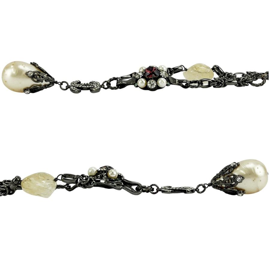 シャネル ■中古■88cm■ ロング ネックレス アクセサリー ココマーク マルチカラー ラインストーン フェイクパール SS 【534980】11 |  | 02