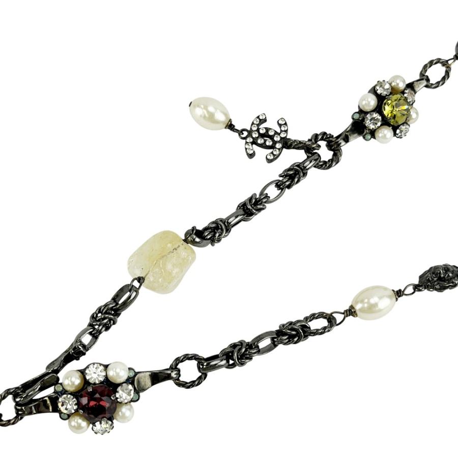シャネル ■中古■88cm■ ロング ネックレス アクセサリー ココマーク マルチカラー ラインストーン フェイクパール SS 【534980】11 |  | 06