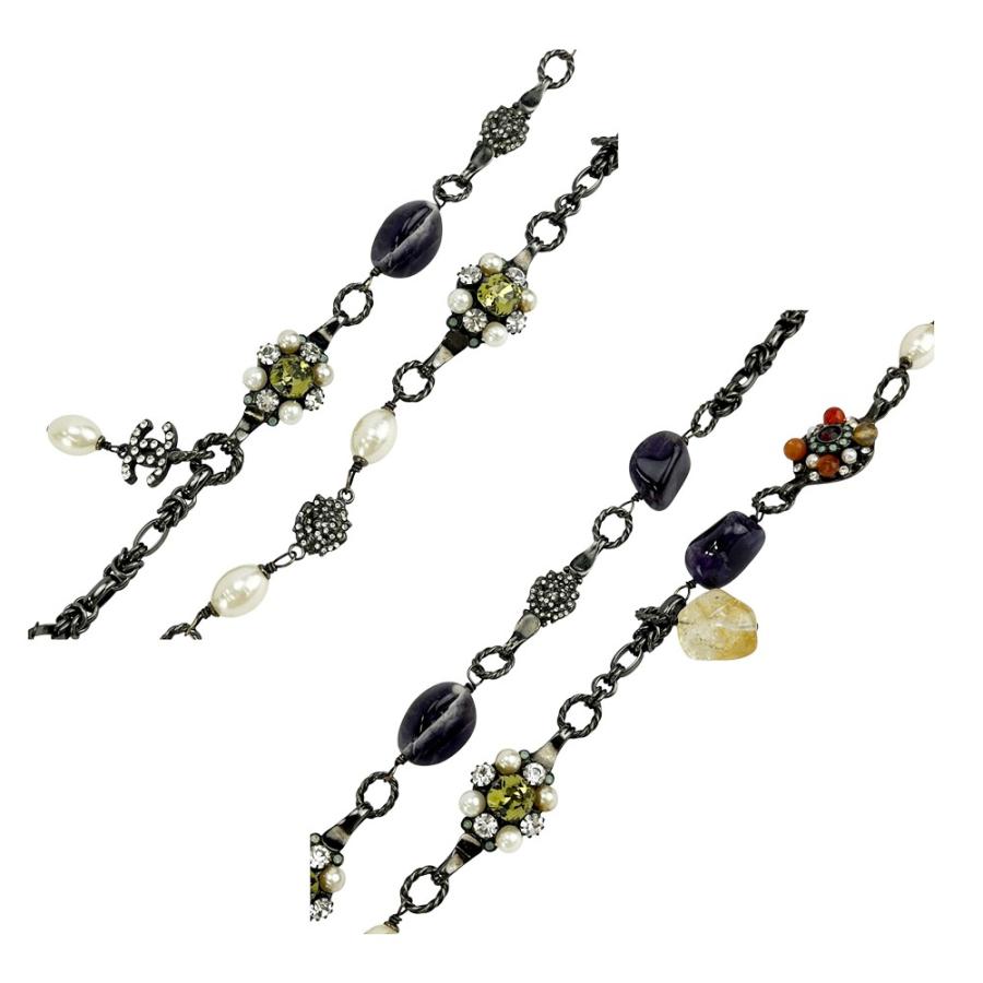 シャネル ■中古■88cm■ ロング ネックレス アクセサリー ココマーク マルチカラー ラインストーン フェイクパール SS 【534980】11 |  | 07