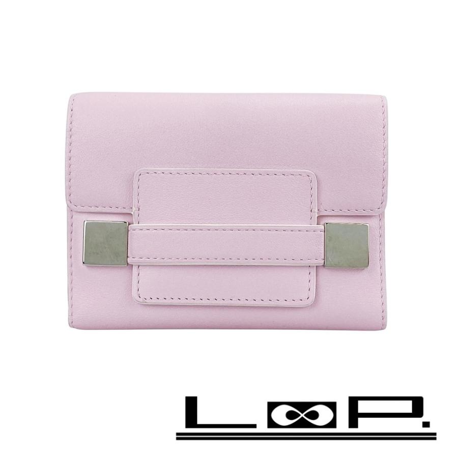 デルヴォー ■中古■ 三つ折り 財布 コンパクト 札入れ 小銭入れ レザー ピンク  【535062】11 | 